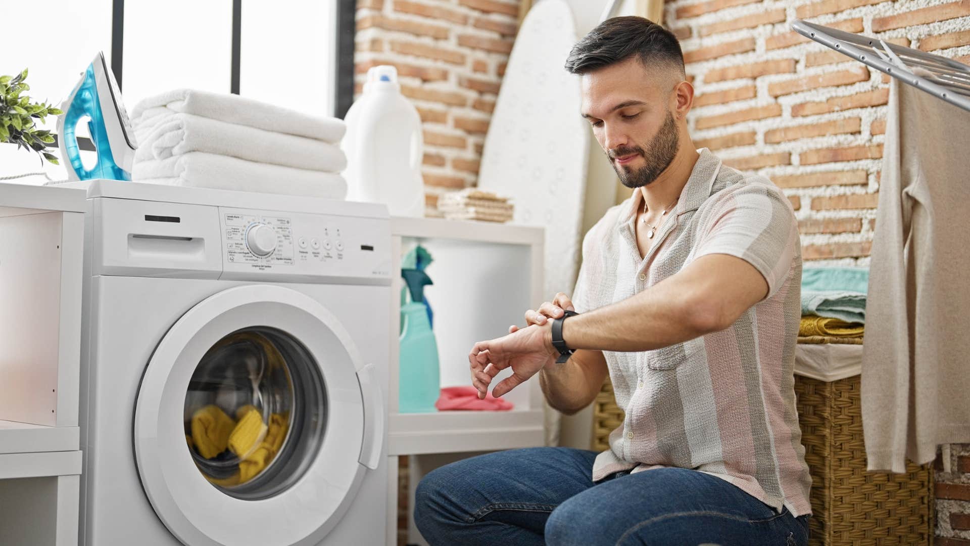 a man tries lower his water and electric bill by timing his dryer