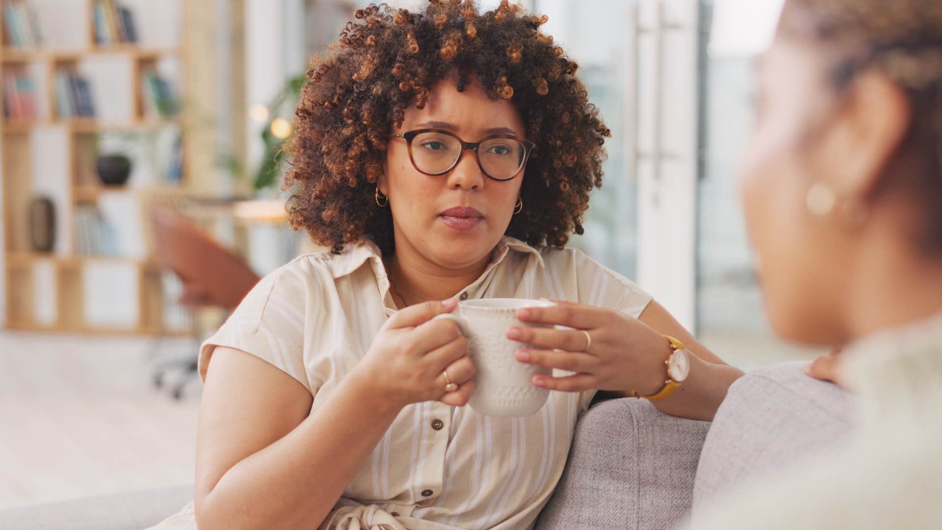 high iq woman solving everyone's problems talking to her friend