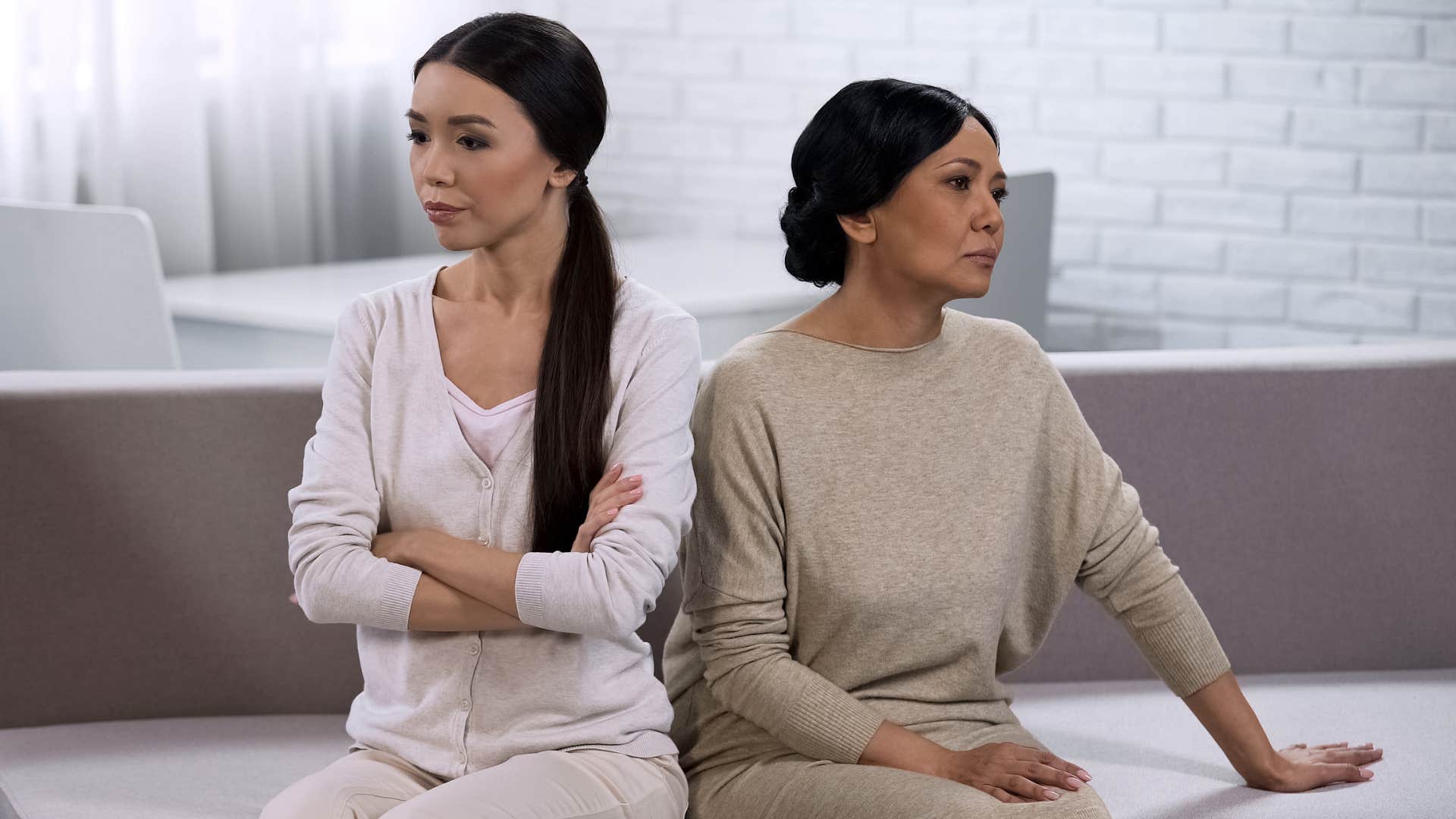 Woman turned away from her mother who's overly involved in their relationships.
