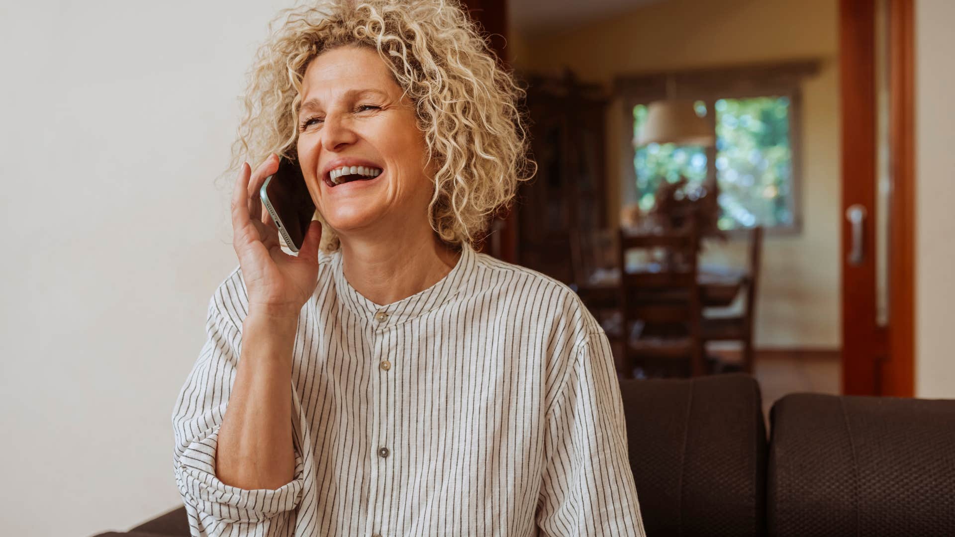 woman on the phone setting boundaries
