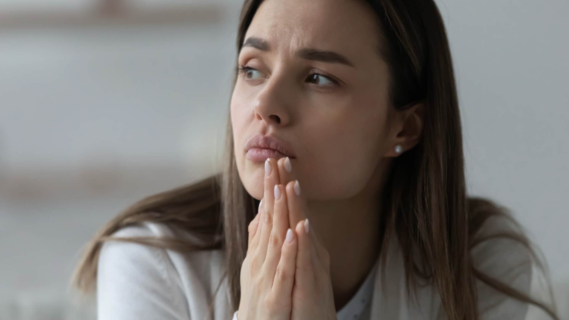 woman who thinks she has to be careful around her partner