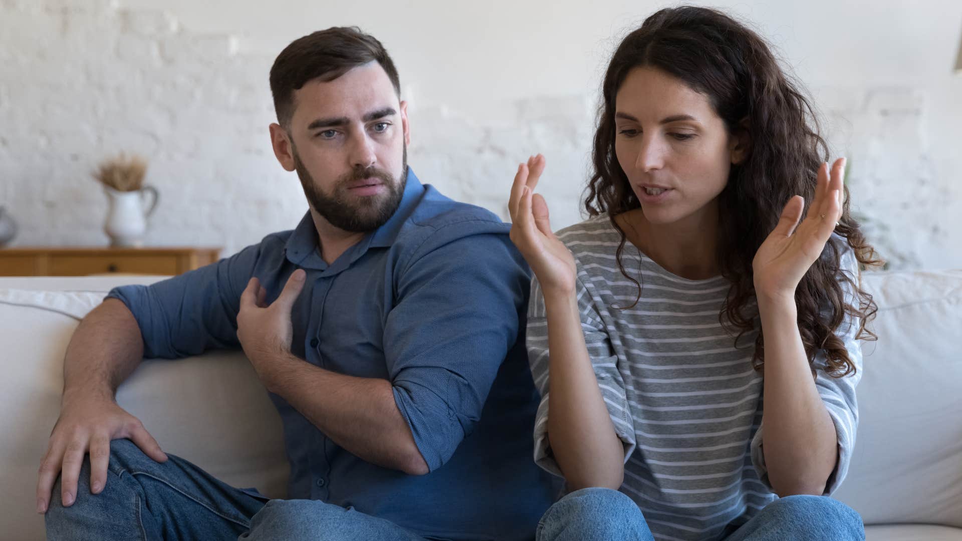 man who lies about little things arguing with his wife