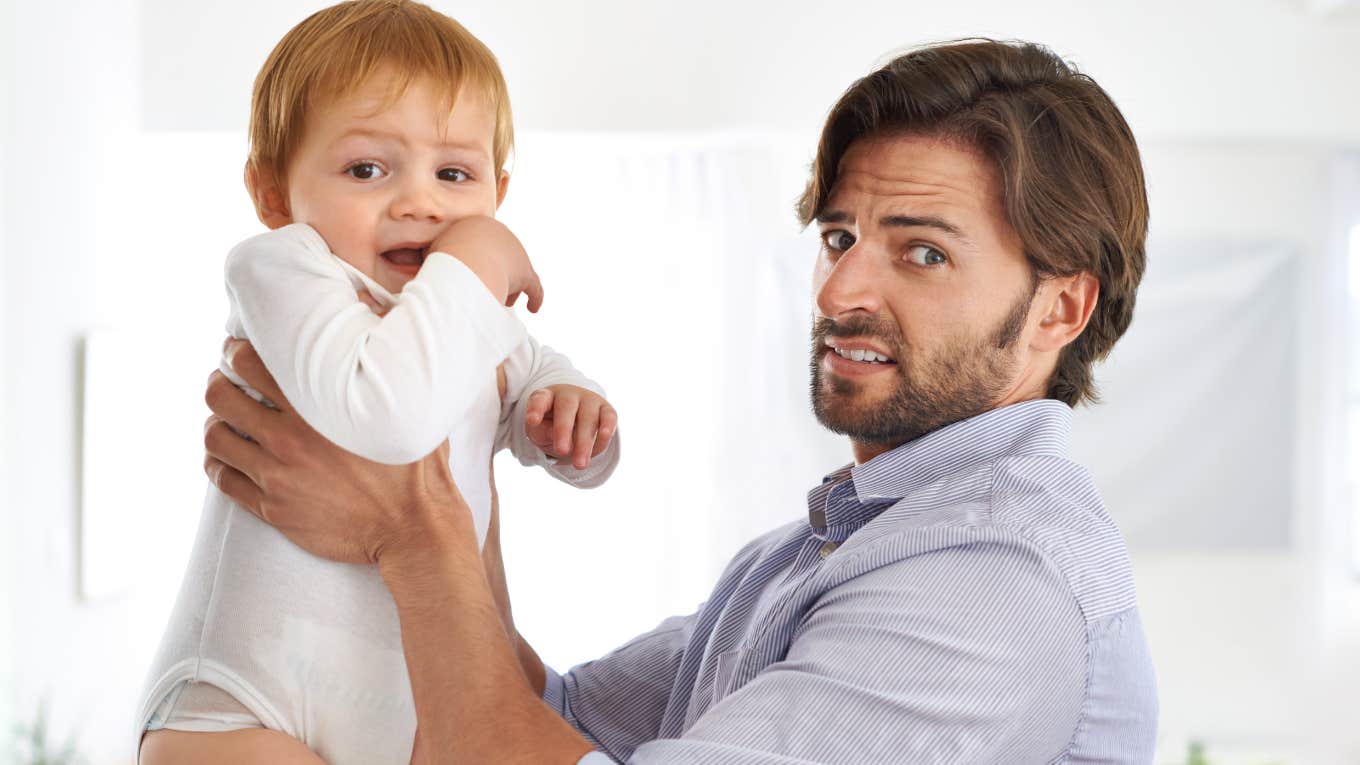 Uncle refusing to change baby's diaper
