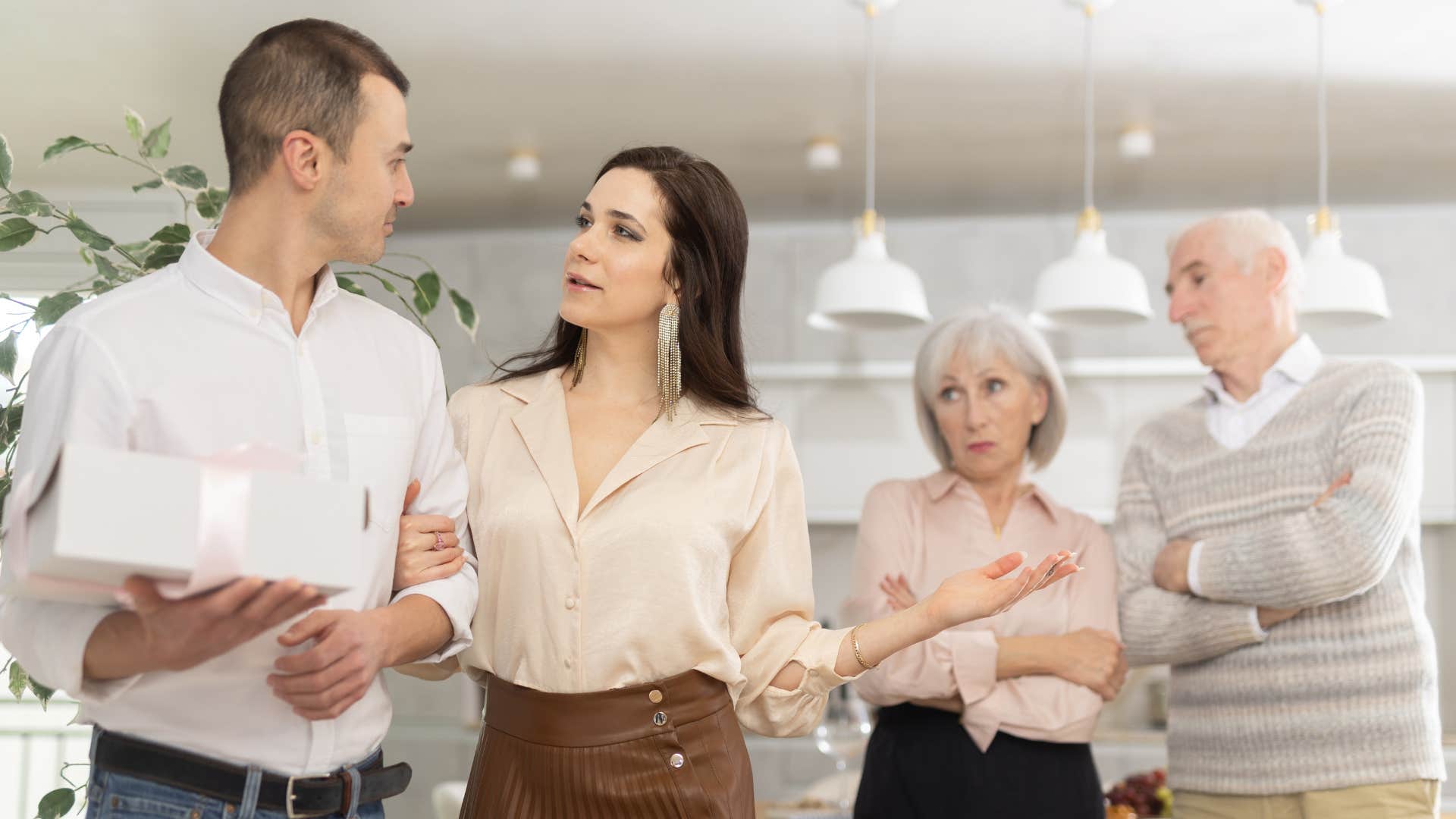 parents judging daughter and new boyfriend