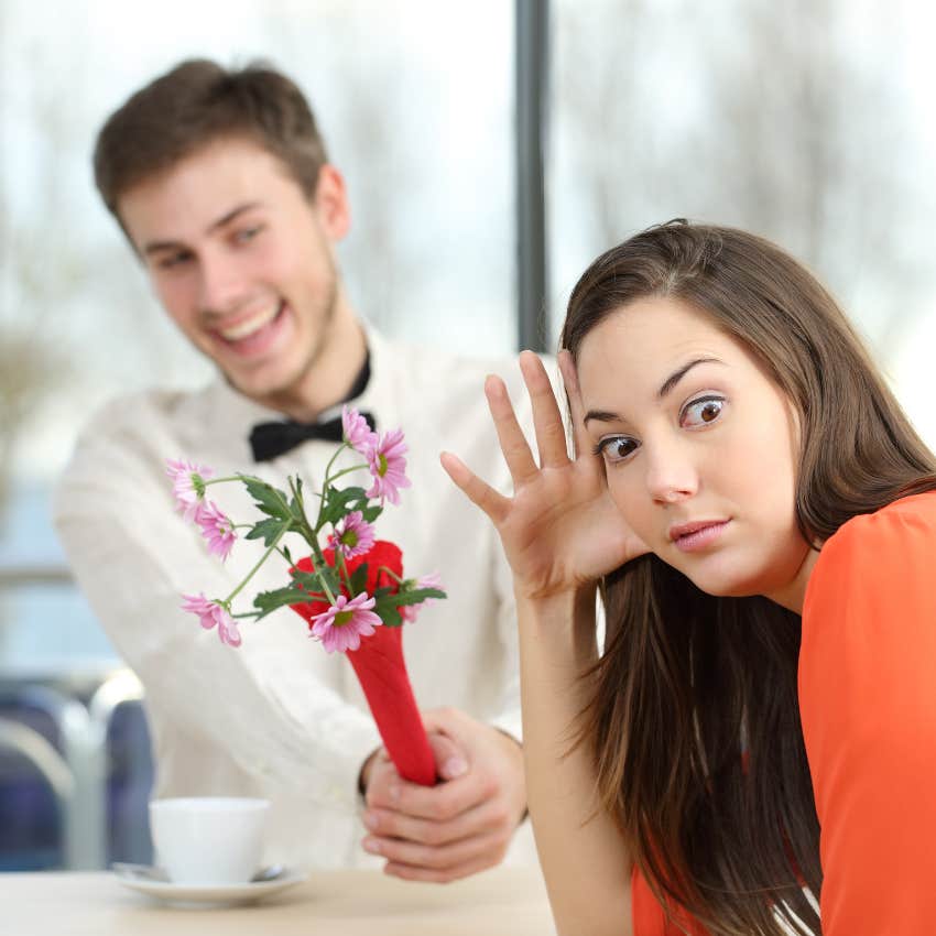 man who lacks confidence with overwhelming affection
