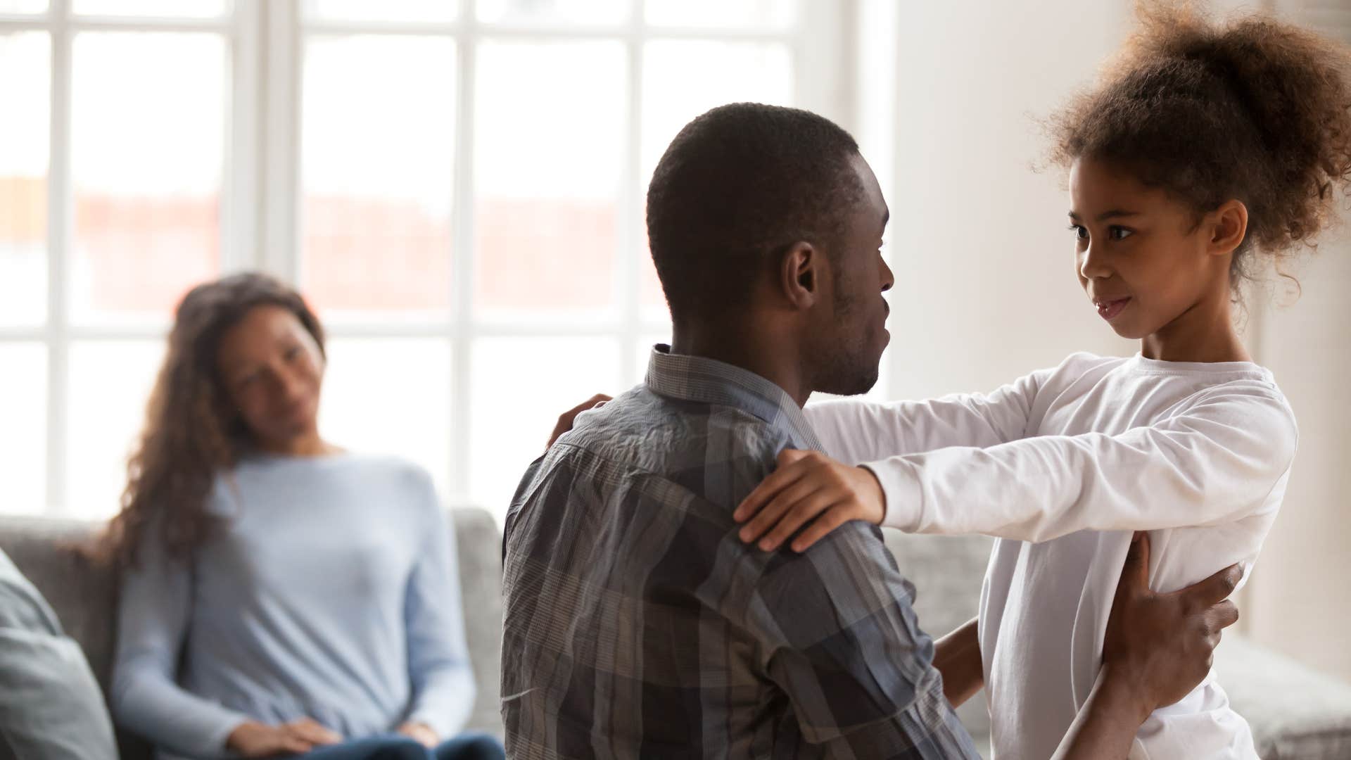 father forcing his kids to be grateful for things they didn't ask for