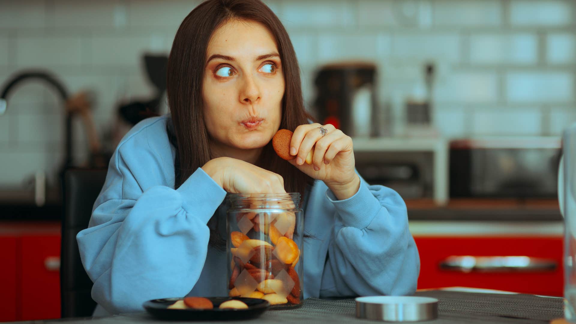 woman committing the sin of gluttony