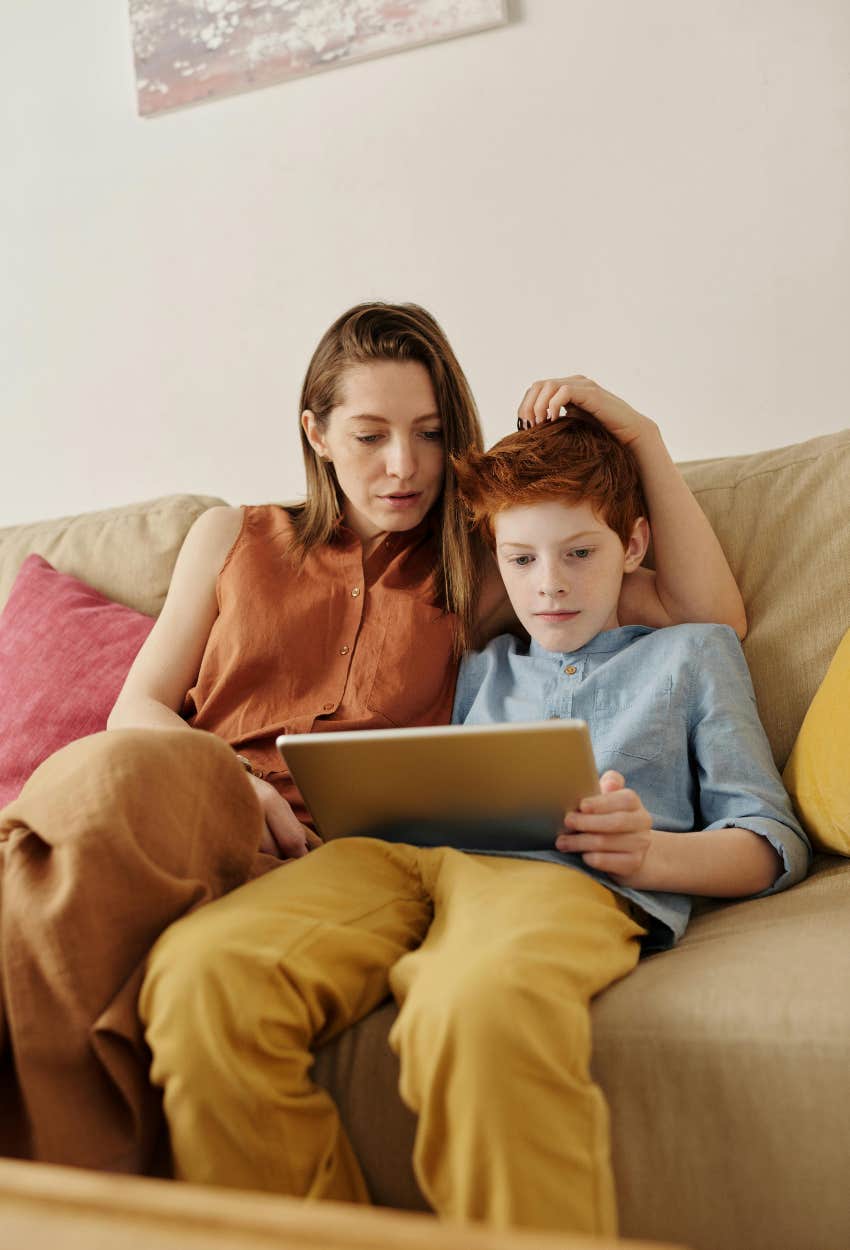 single mom and her son
