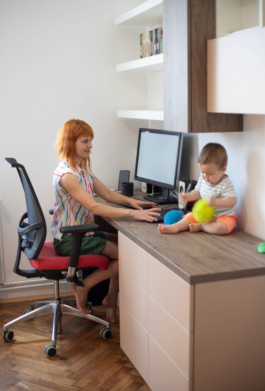 working mom showing her son he is more than what society says