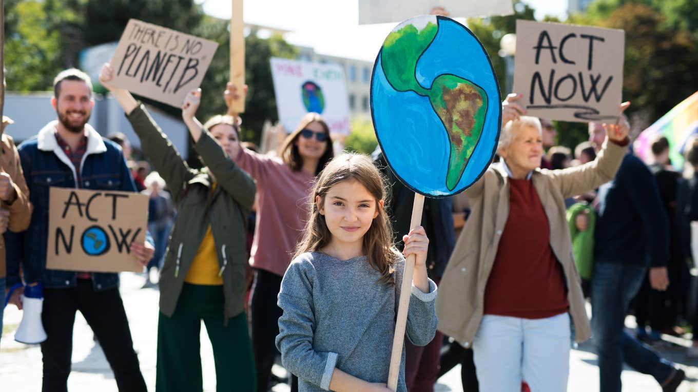 climate change activists protesting