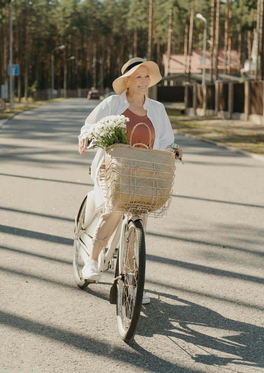 senior aging adventurously feels happy