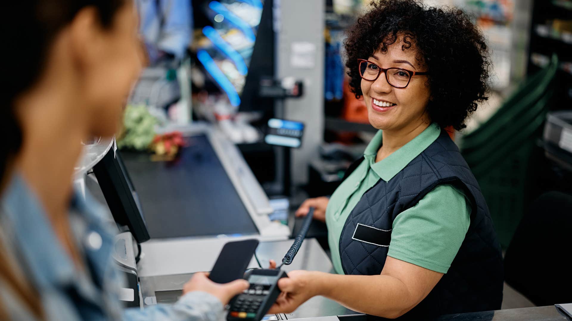 Woman who's only making big purchases when they're on sale.