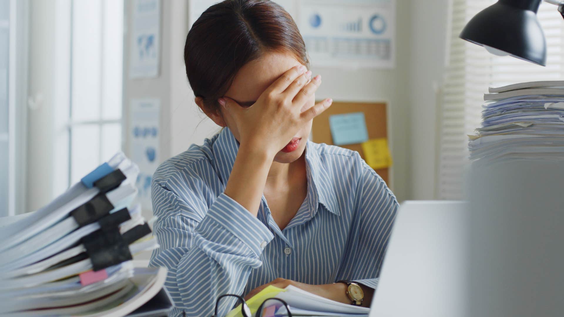 overwhelmed woman who is constantly busy