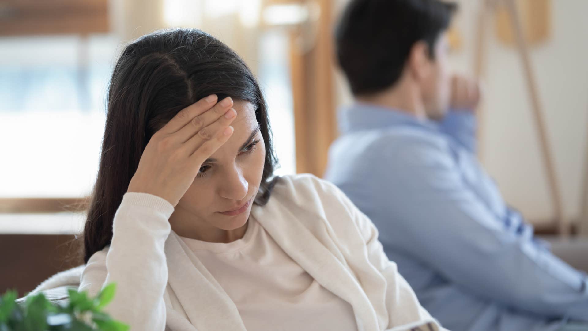 couple who believe divorce myth that infidelity breaks up marriage