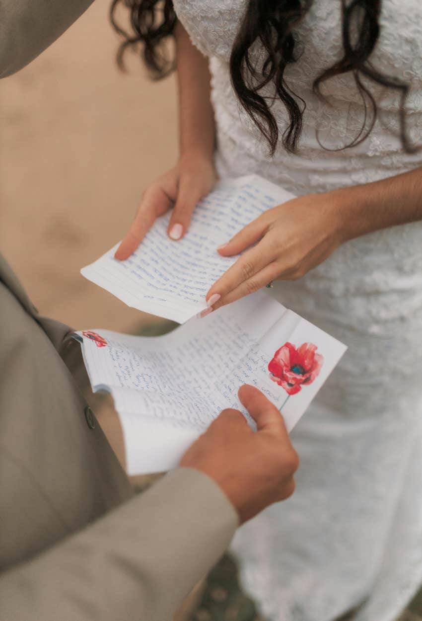 couple exchanging vows at wedding