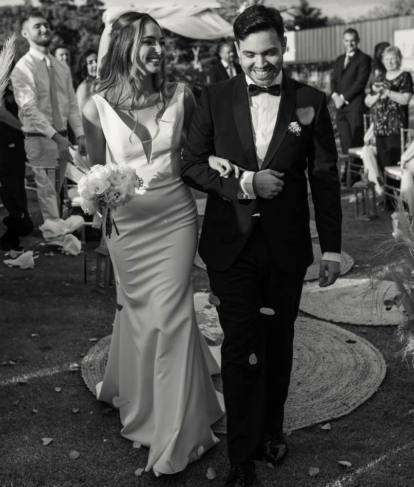 bride and groom at wedding