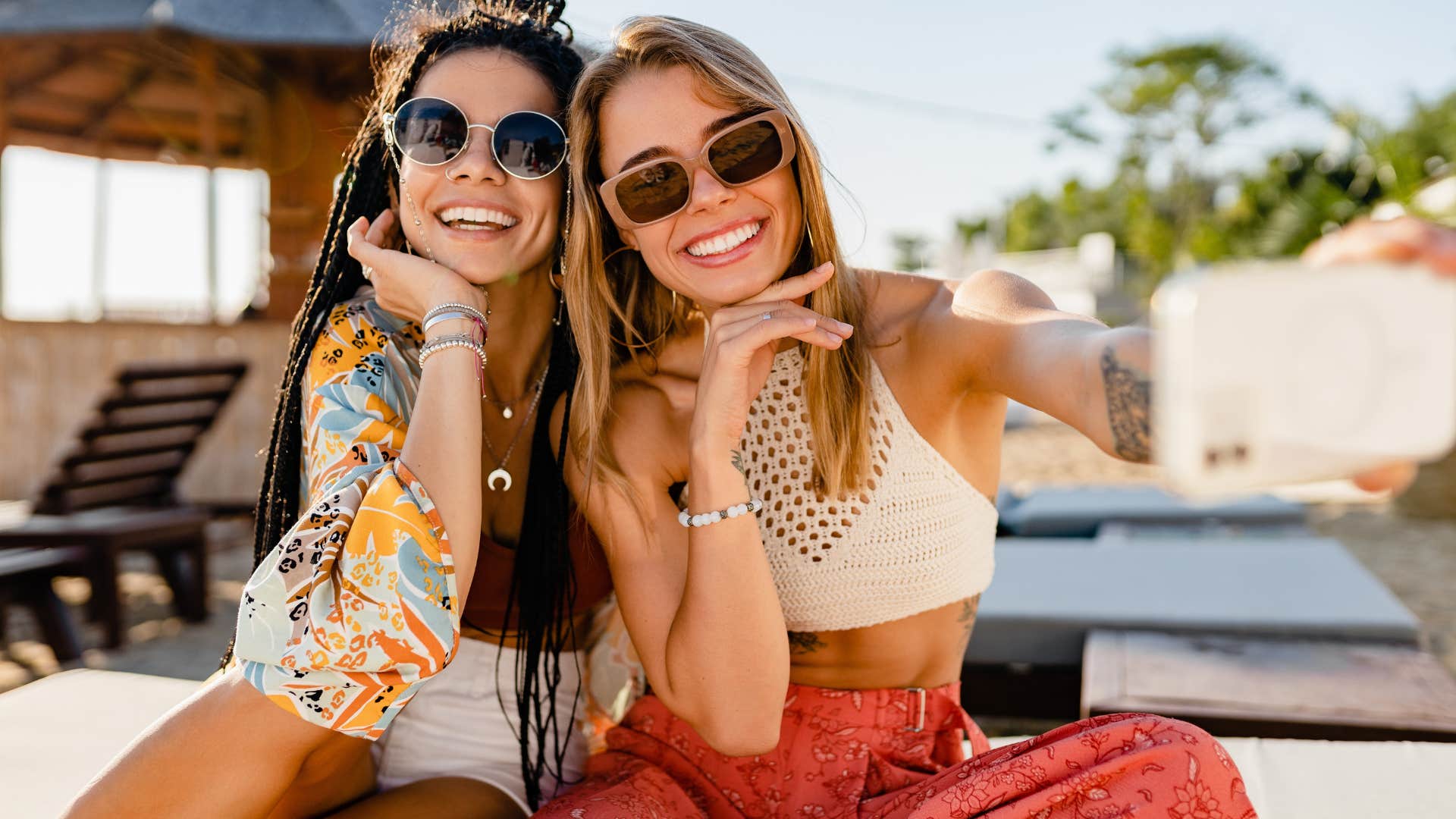 woman with friend who cares who invites her on weekend getaway