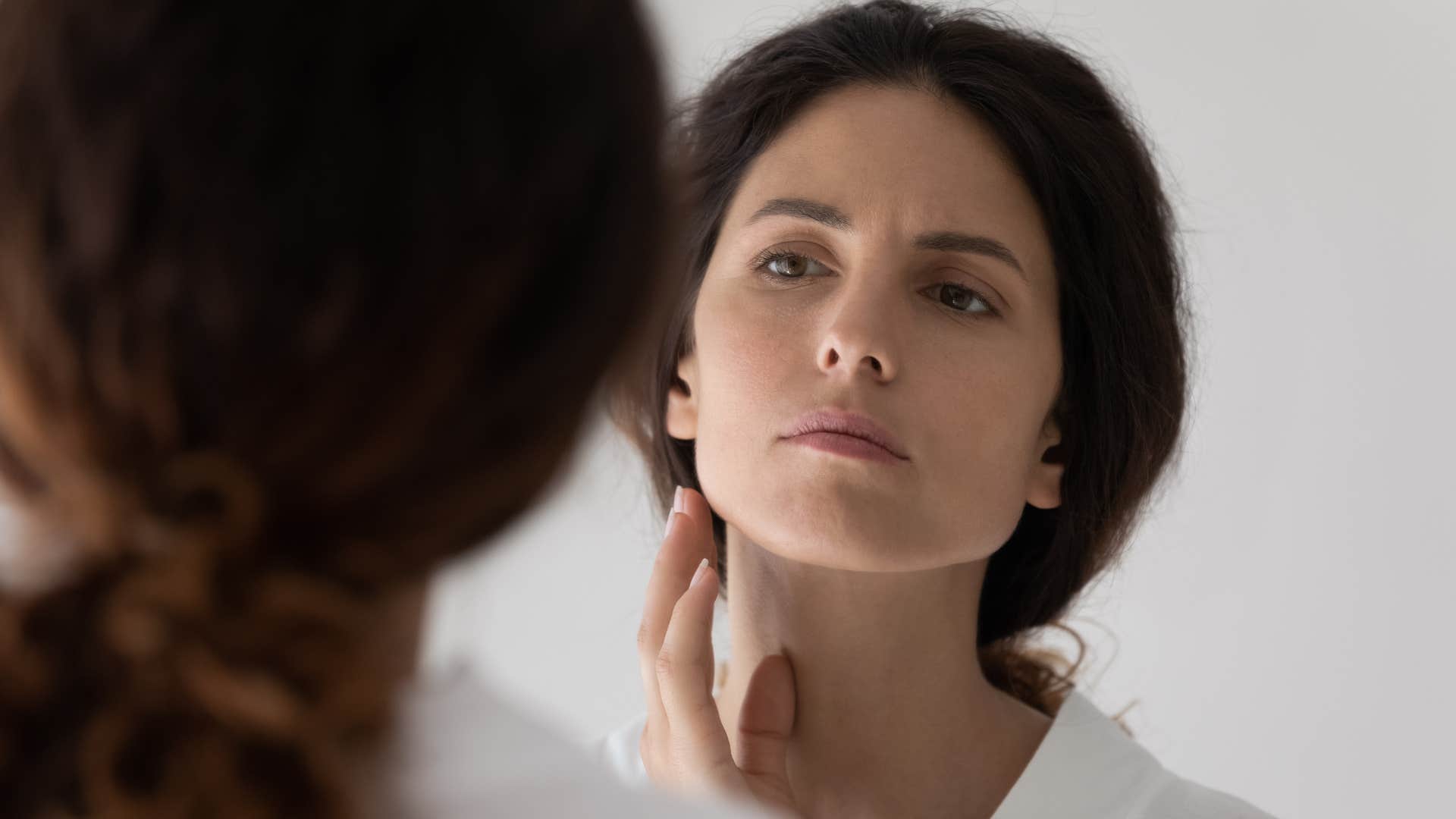 a woman has neglected her skin care routine