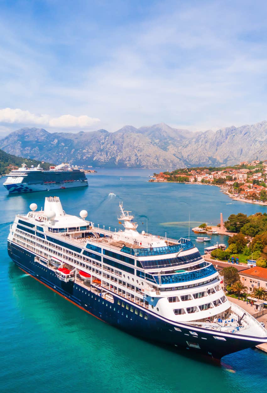 cruise ship about to dock with workers on board who are happy with their healthy salary