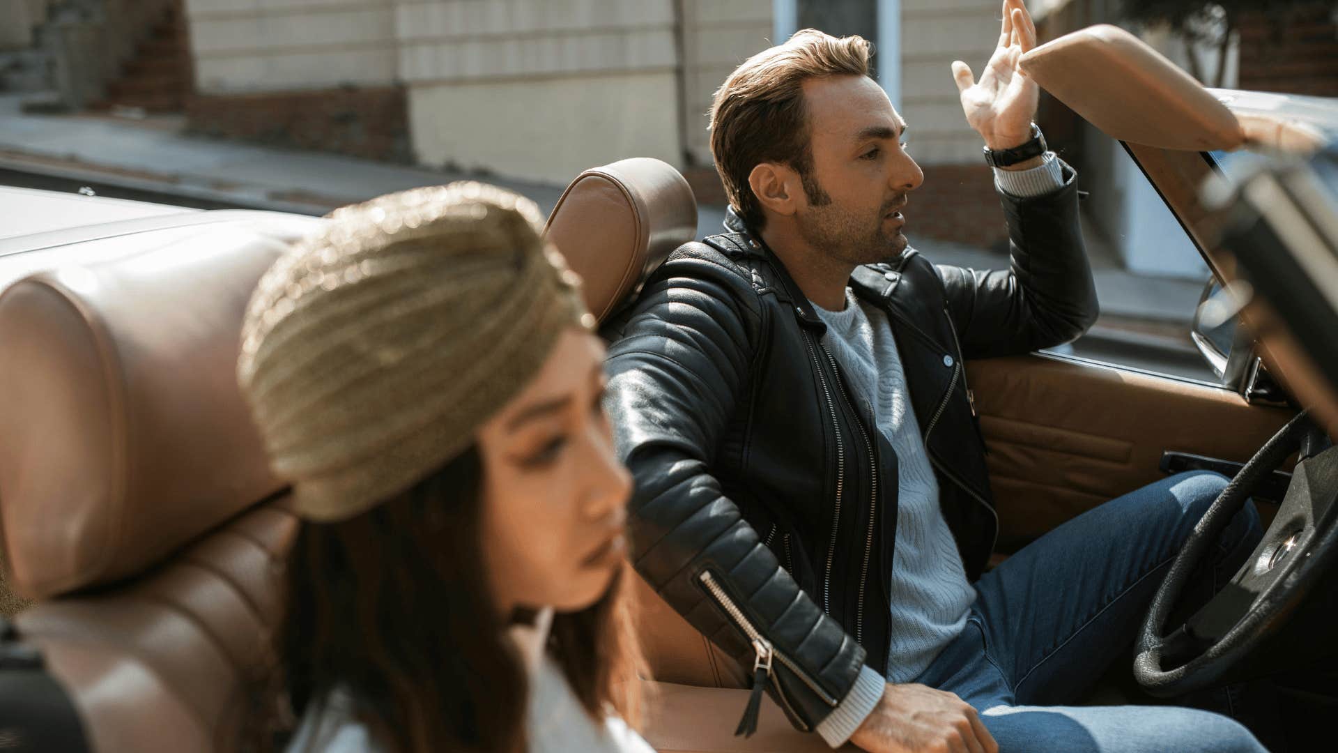 manipulative man scolding woman by playing father role