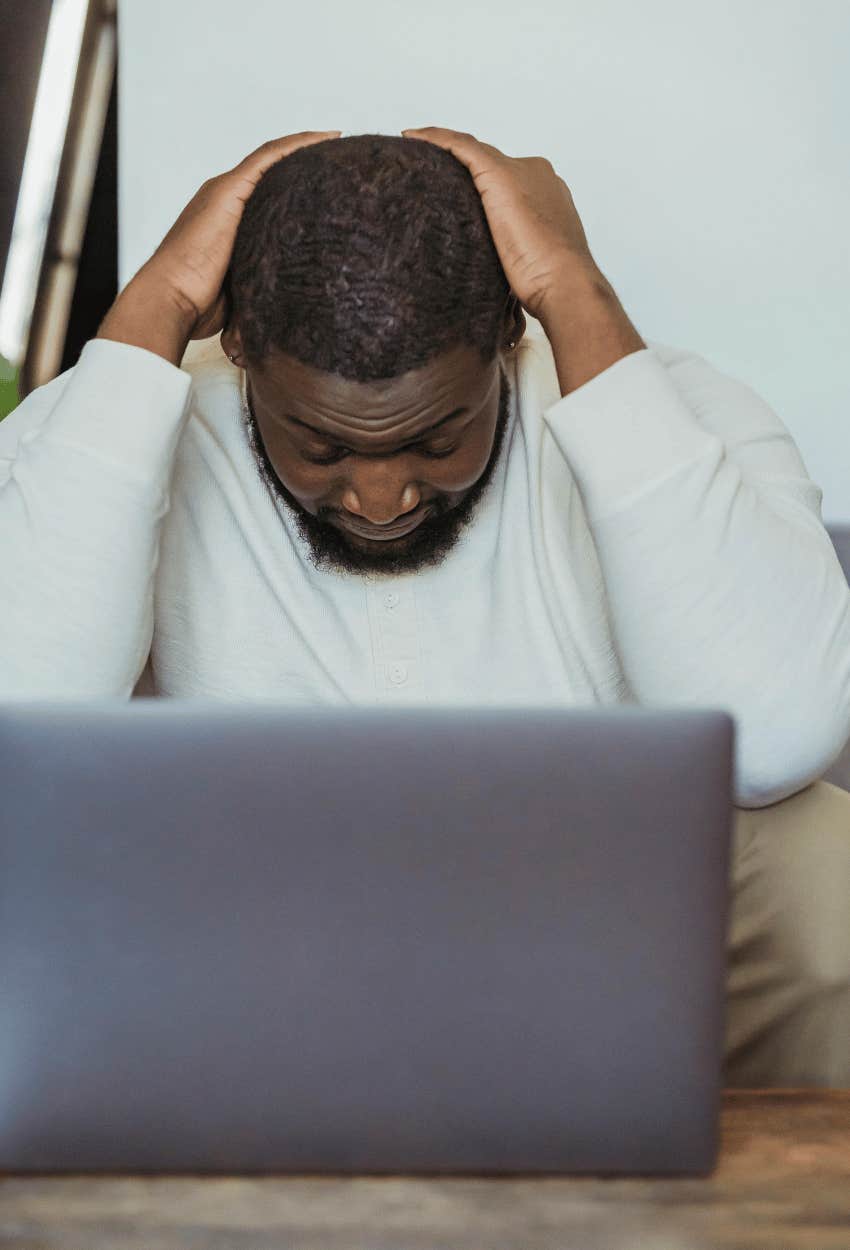 frustrated man losing respect for woman