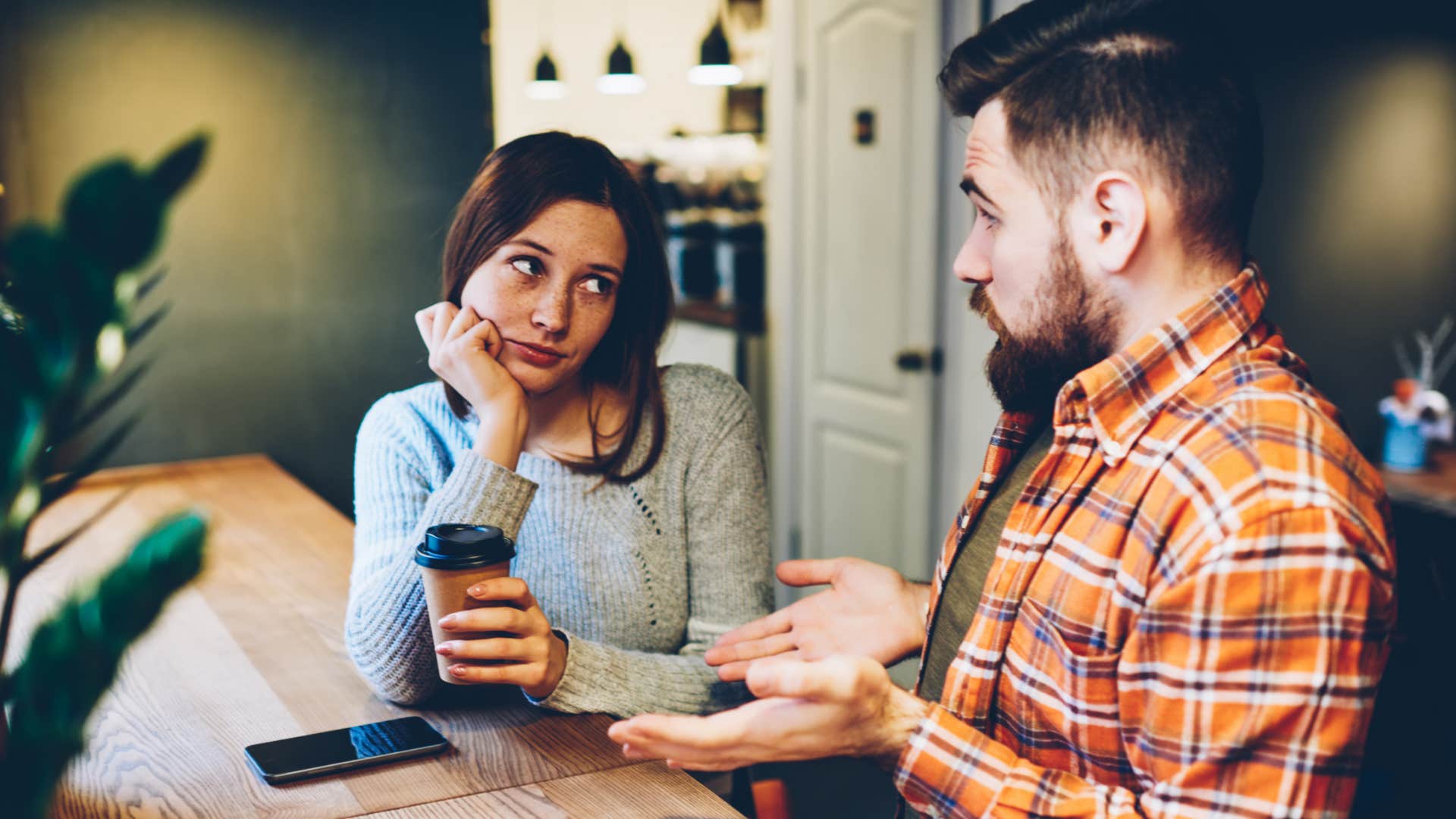 entitled man expecting explanation from woman