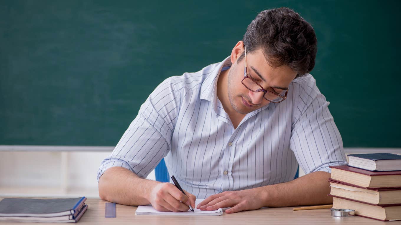 High School Principal Hand Writes Thank You Notes To School's Graduates High school principal hand writing thank you notes to school's graduates