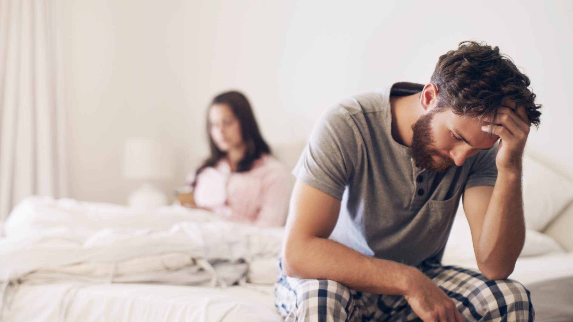 husband avoiding conversation with wife