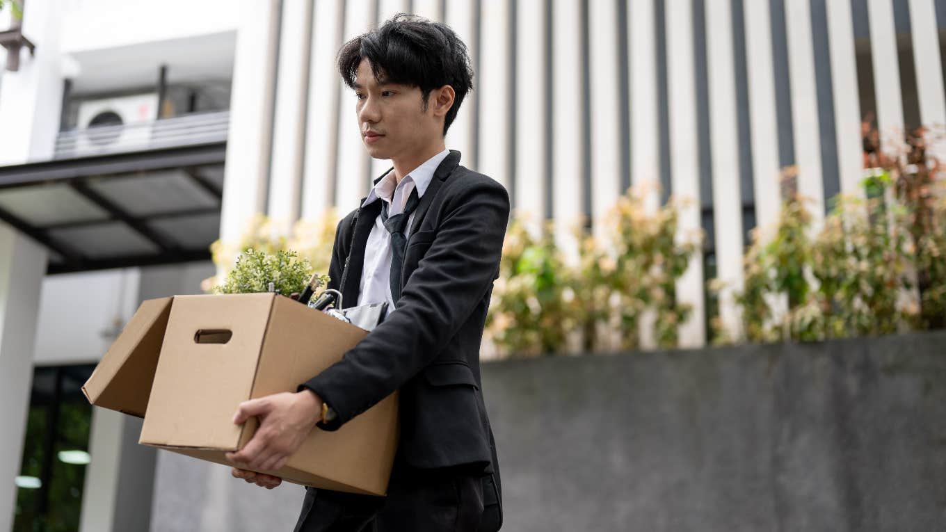 man finds out getting fired in company groupchat man getting laid off