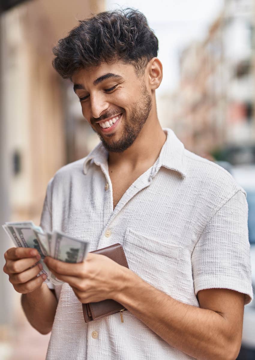 rich man counting money