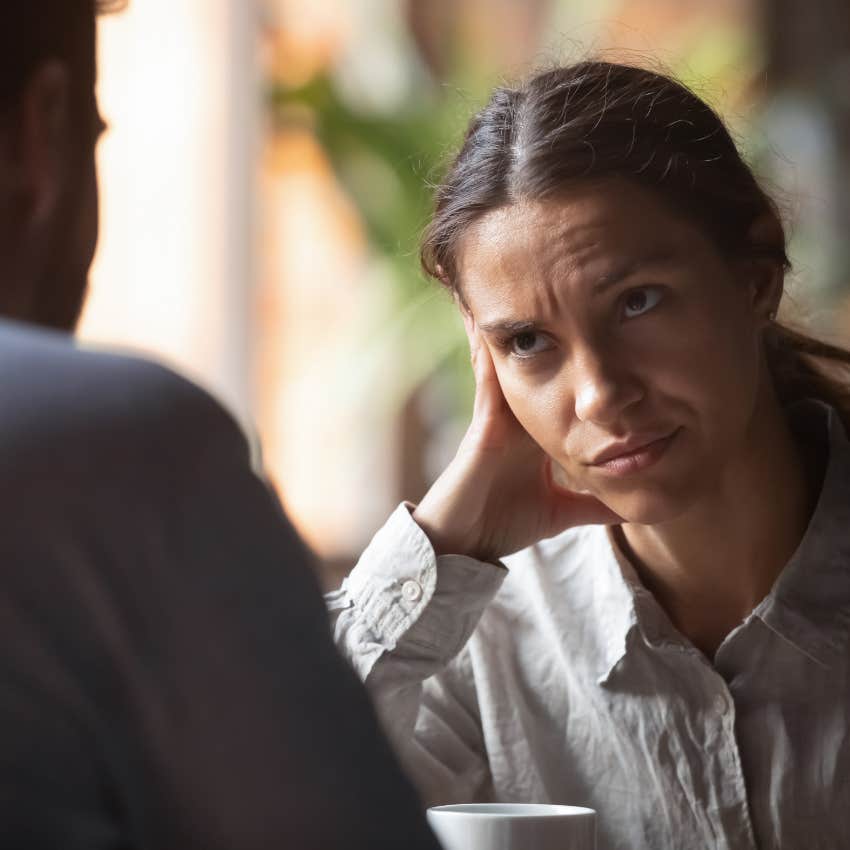 upset woman with man who just won't commit