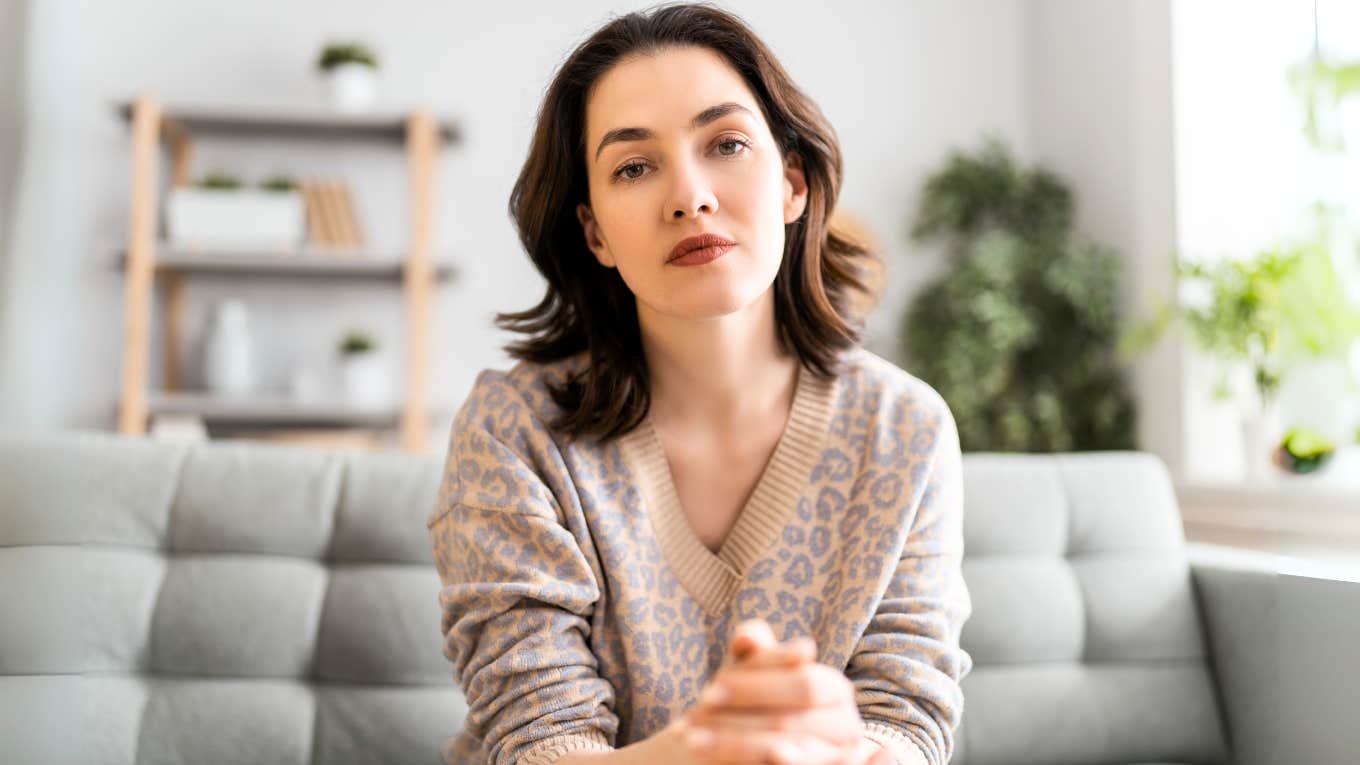 The Most Dangerous Words I Hear Couples Use In My Practice Woman using dangerous words in couples therapy.