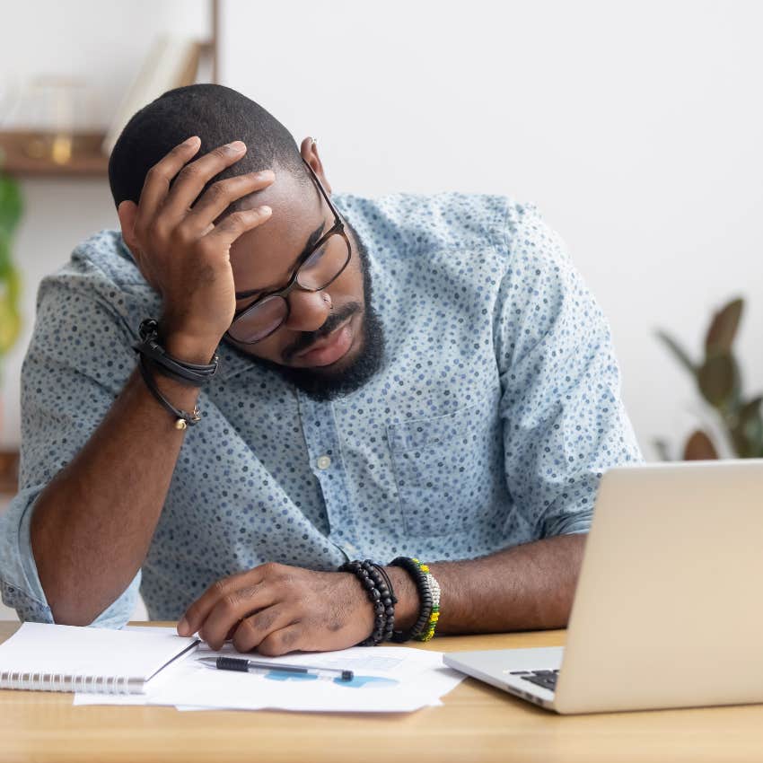 man who hates his job and is miserable