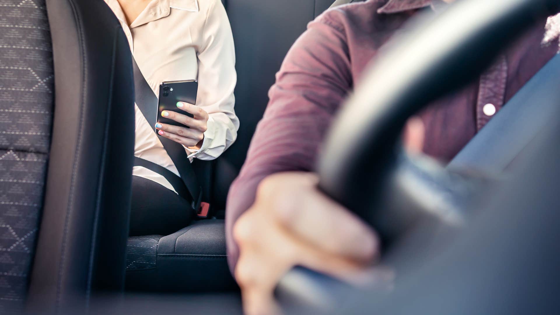 introverted woman sharing a cab