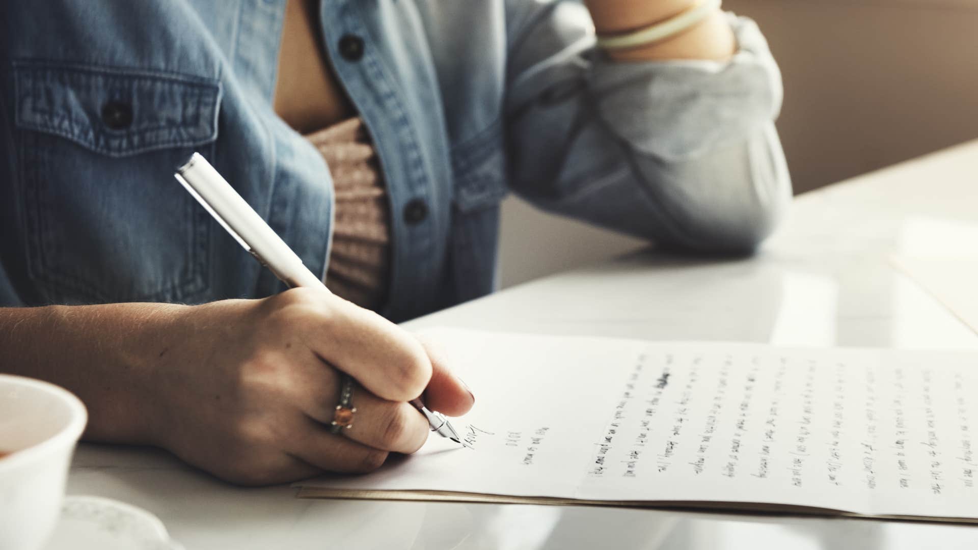 woman doing the old-fashioned thing of exchanging long letters