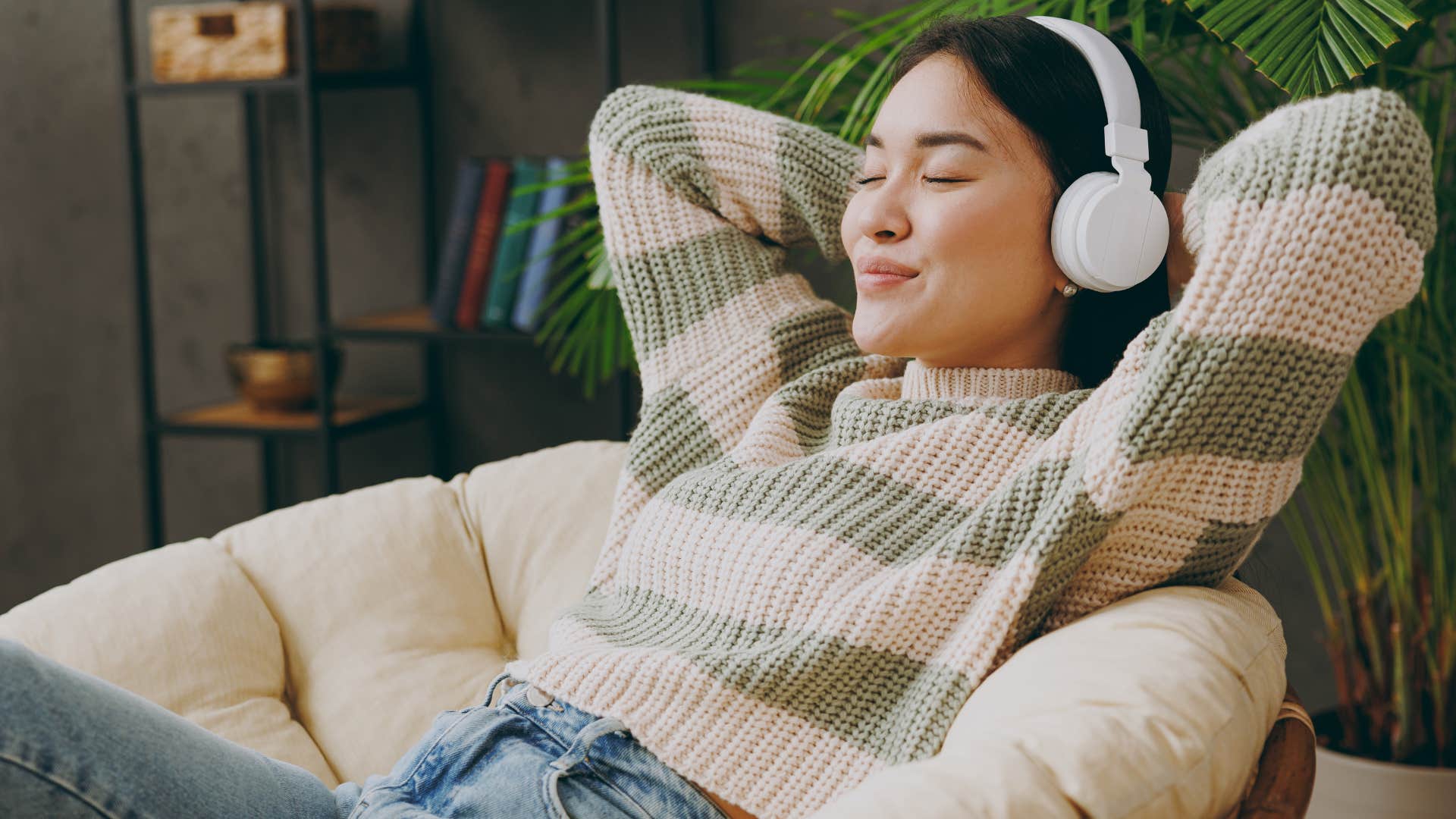 woman who knows rest is necessary lounging at home