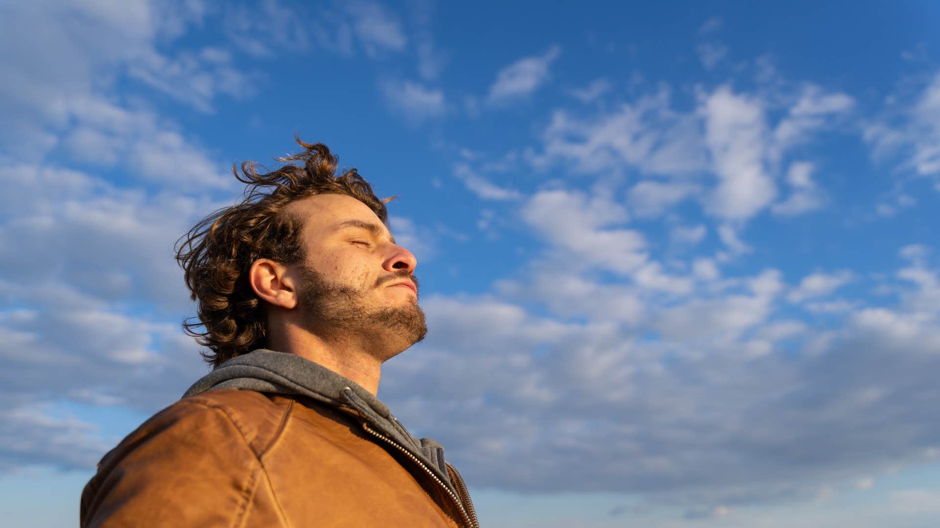 man who doesn't act unhinged turning stress into clouds
