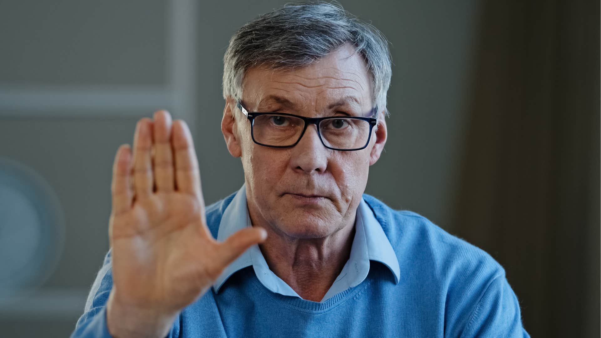 older person lost patience with truth