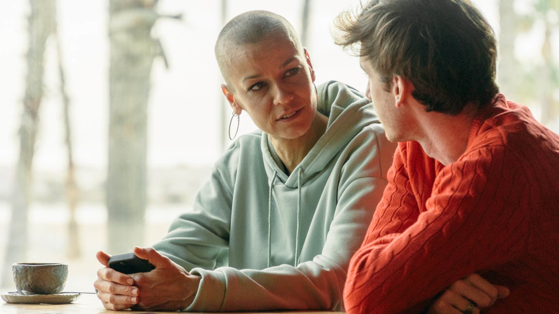 woman saying I'm here to understand not to win to her son
