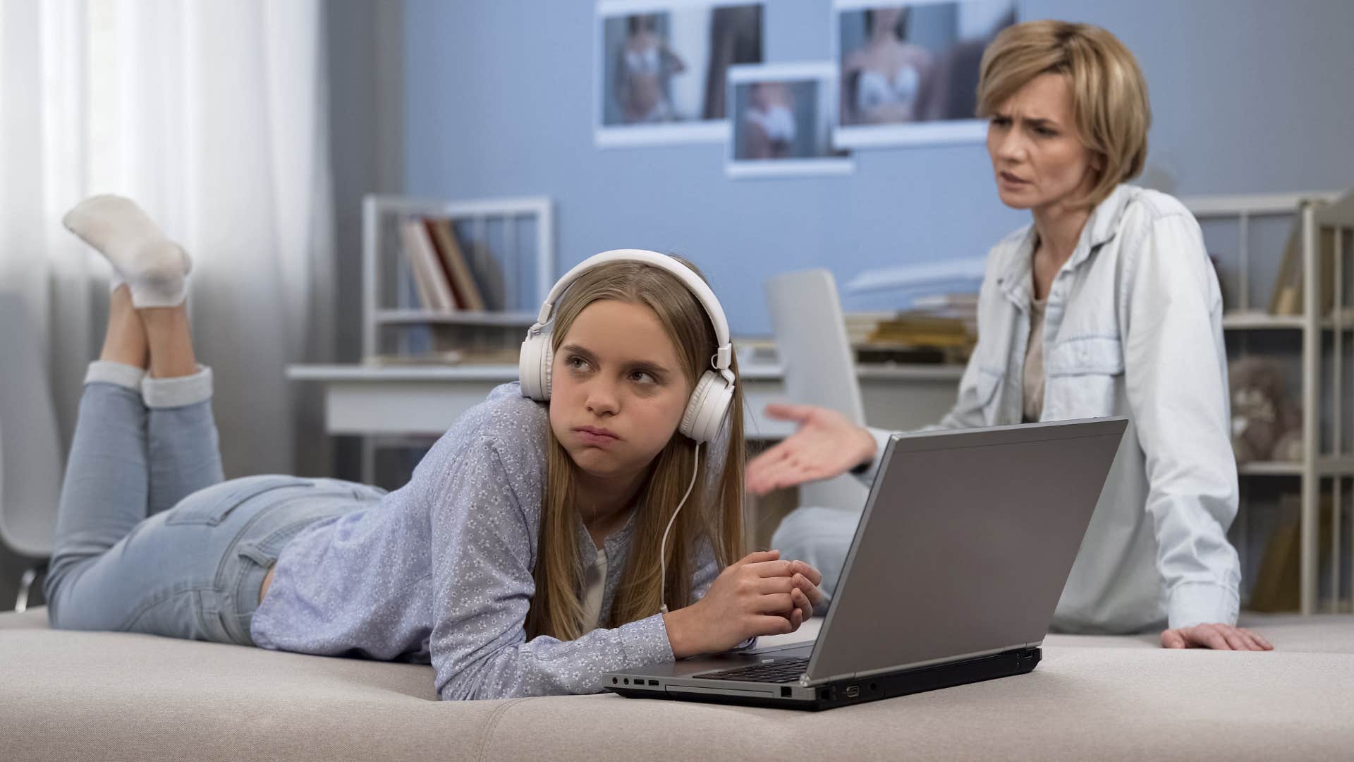 a teenage girl tells her mother that she is used to being overlooked over her brother
