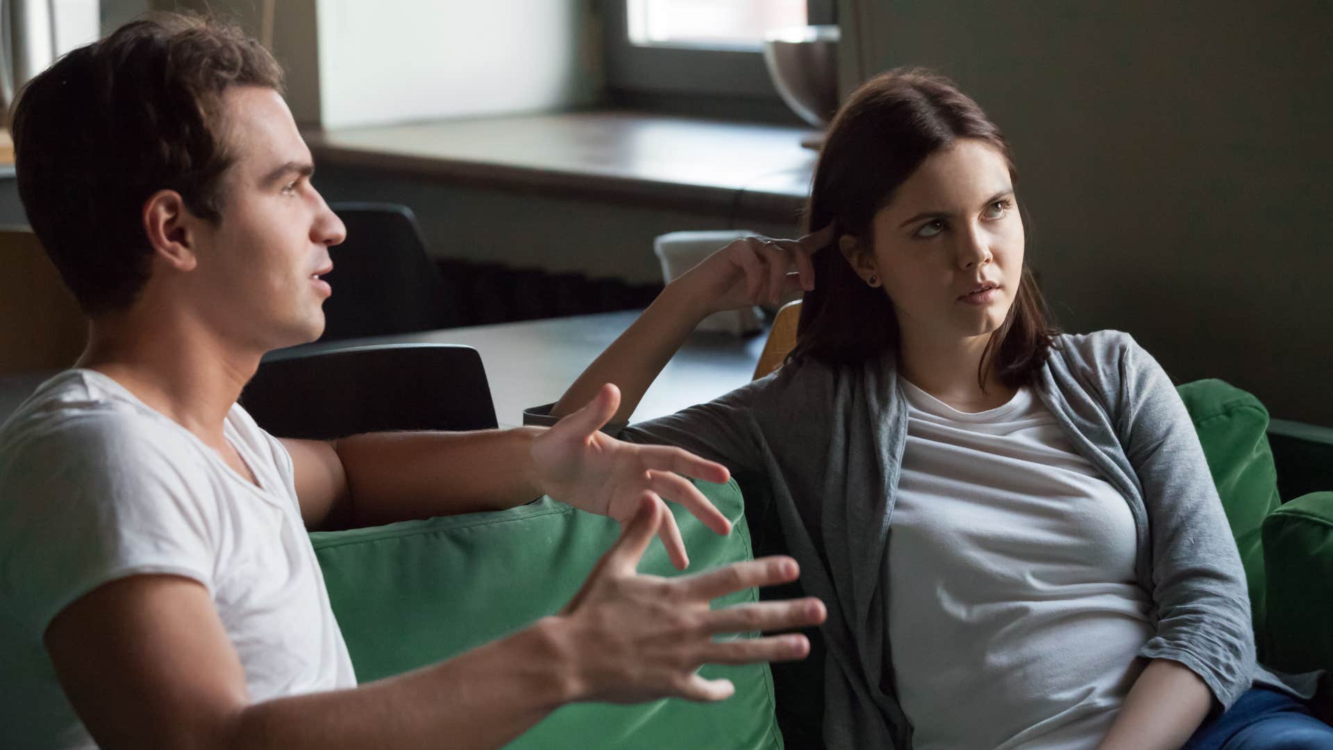 a man tells his girlfriend that she should do what she thinks is right