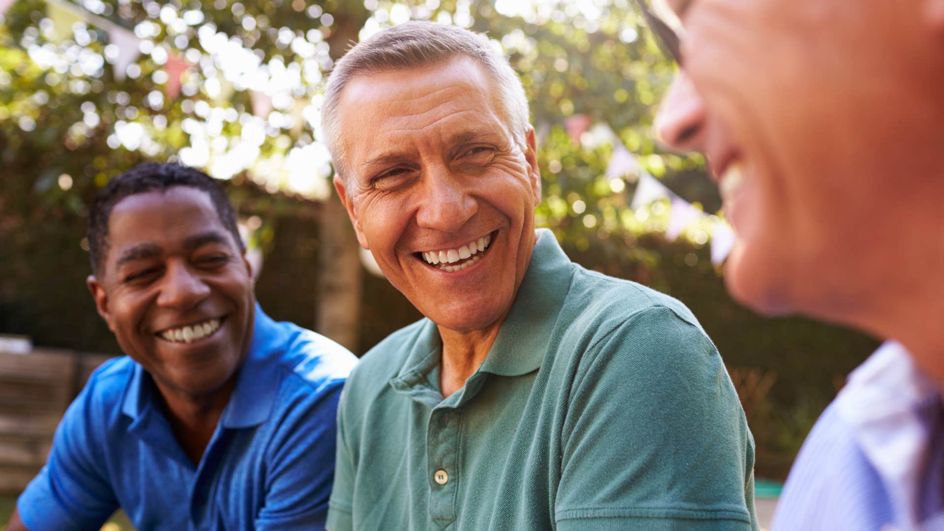 a man tells his buddies that he was just about to say the same thing they were