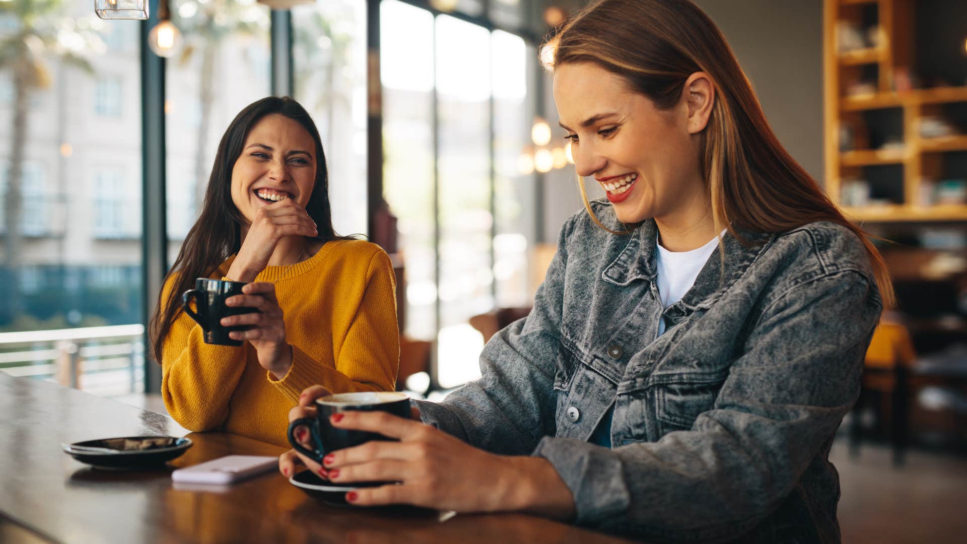 woman telling her friend that something is her favorite too