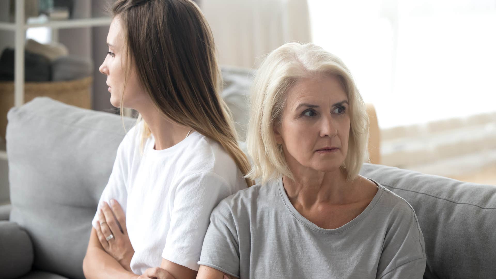 woman deciding to walk away from parent because of different beliefs