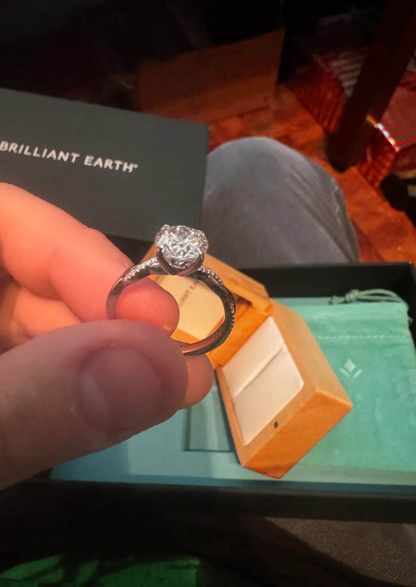 2.12 carat engagement ring man is worried to propose with