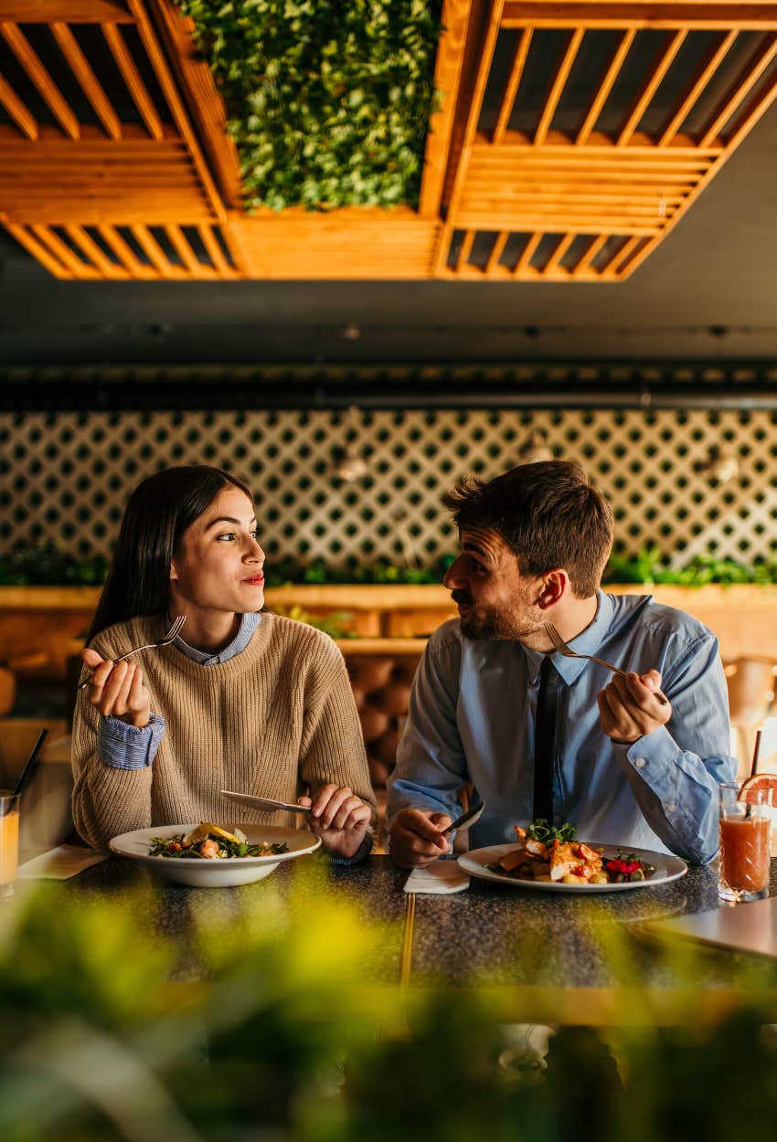 happy woman eating and feeling loving