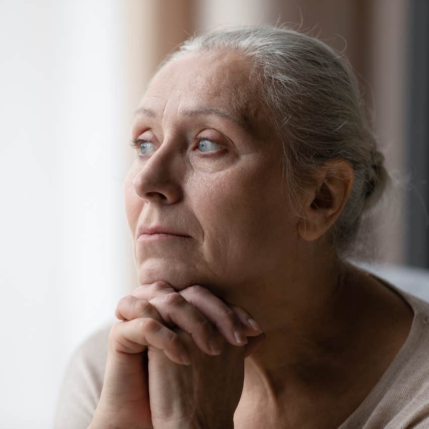 worried woman in retirement