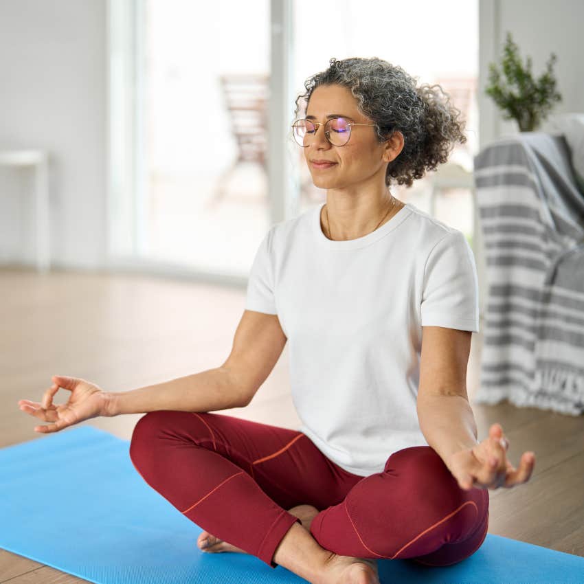 woman in retirement doing yoga