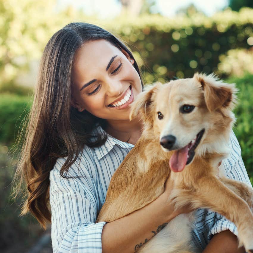 women who loves her pet as much as her kid