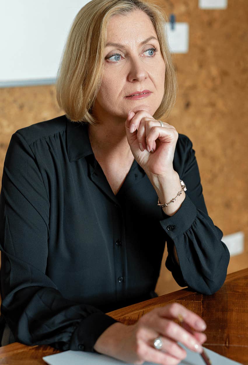 thoughtful woman asking questions when she feels attacked